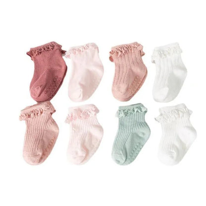 4Pair/lot Baby non-slip cotton socks