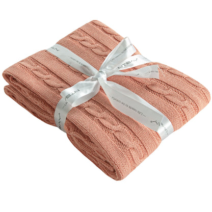 100% Cotton Cable Knit Toddler Blanket