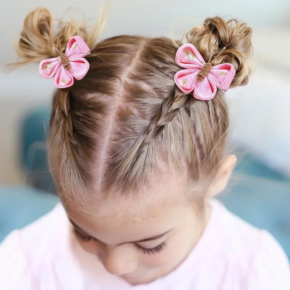 2pcs/set Butterfly Gradient Flocking Hairpins