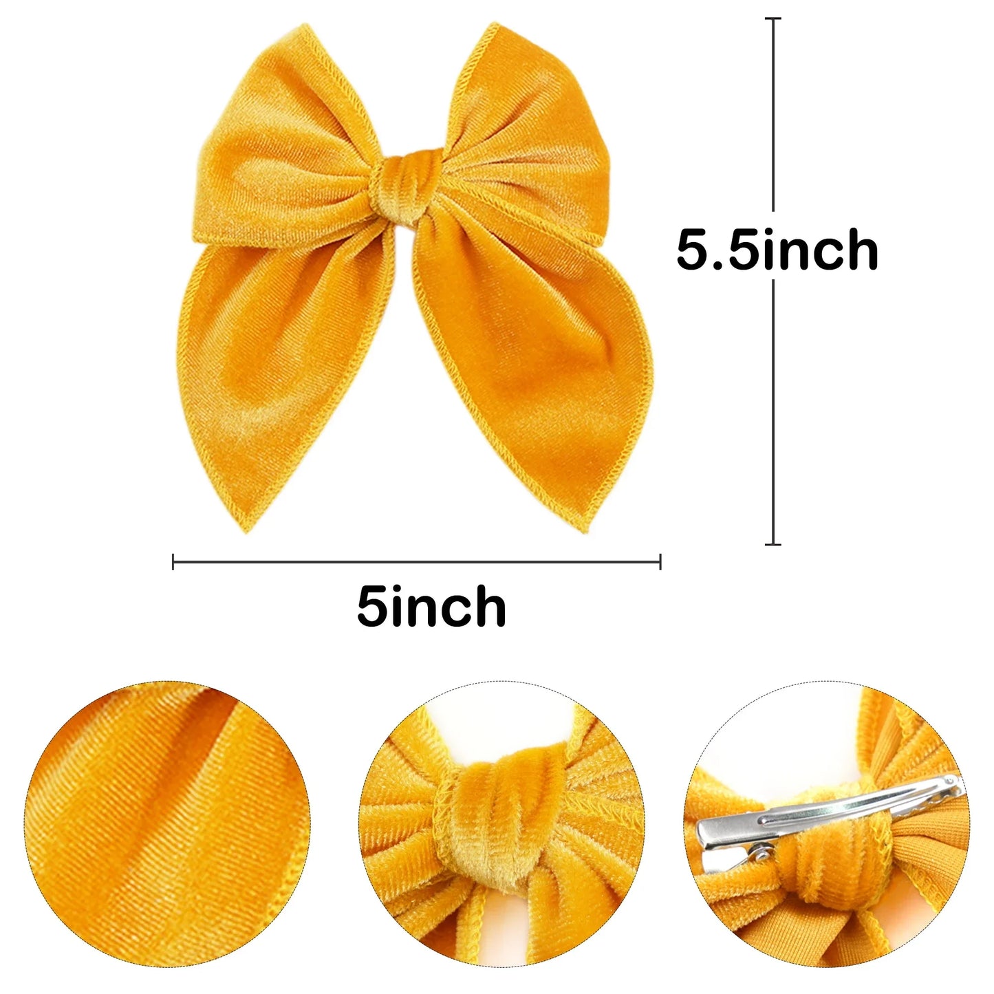 4/5Pcs Cotton Bow Hair Clips
