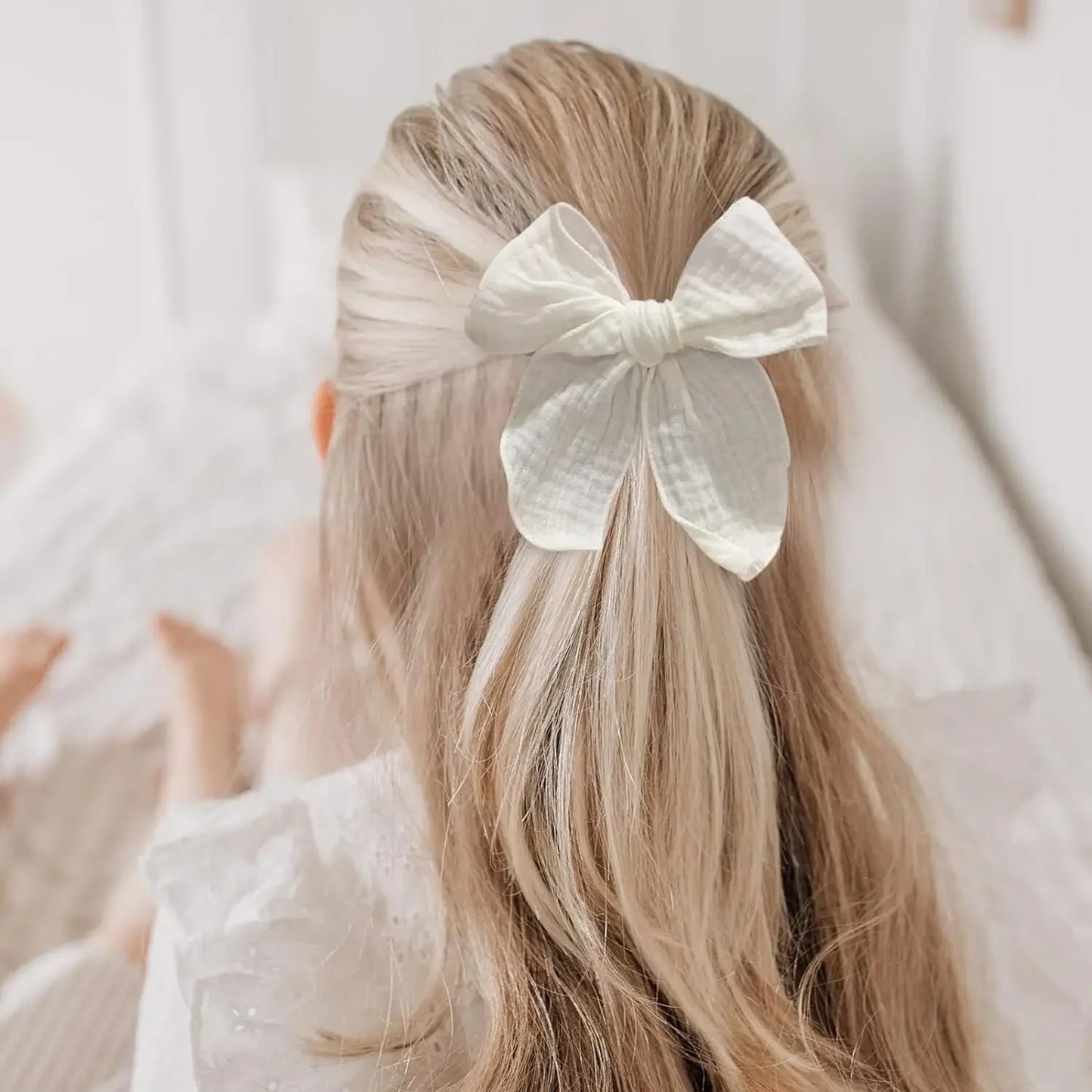 4/5Pcs Cotton Bow Hair Clips