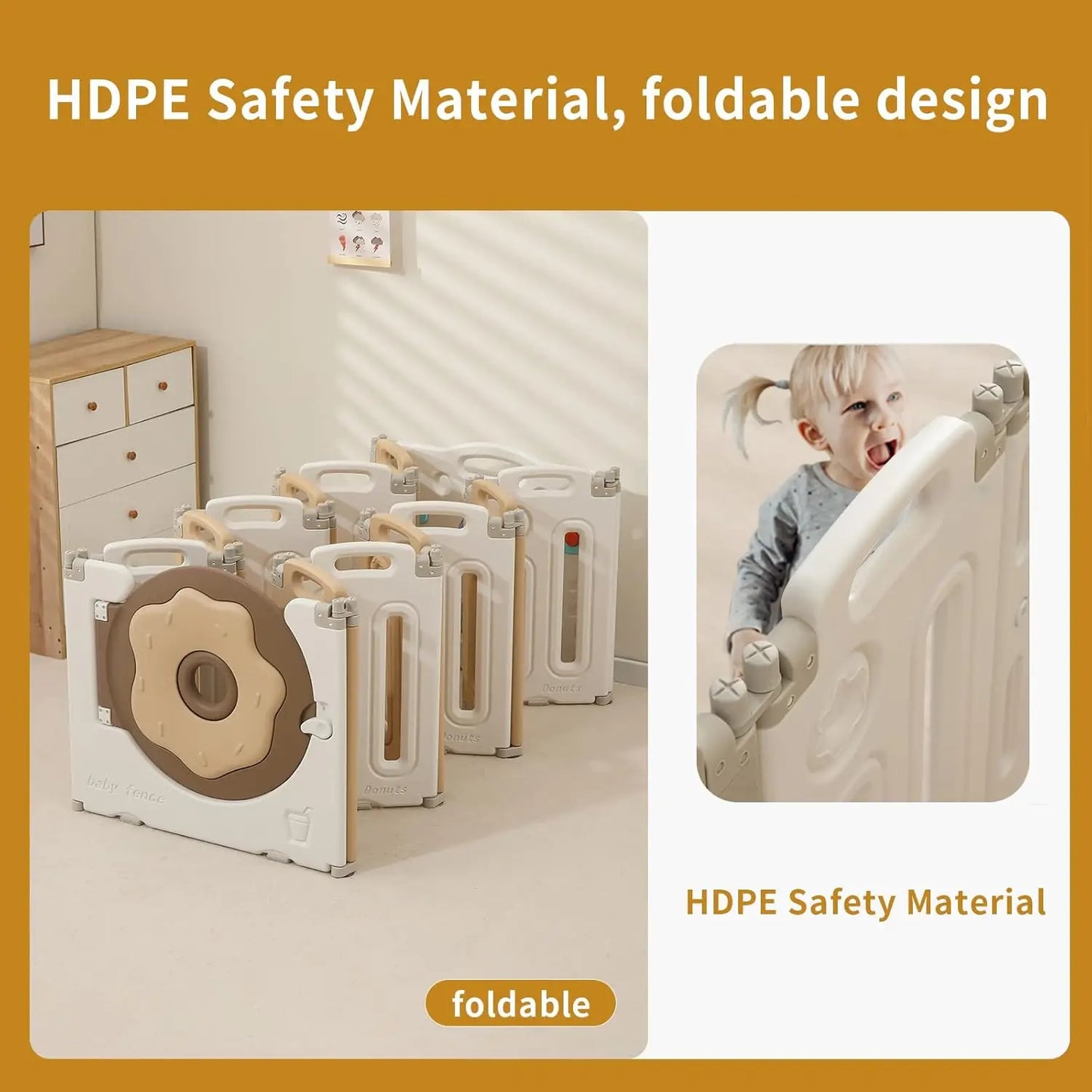 Foldable Playpen for Babies and Toddlers