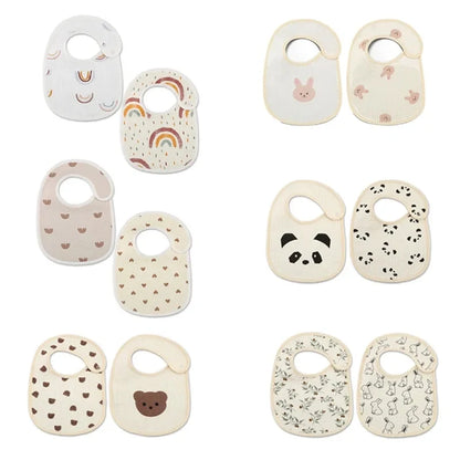 2pcs cotton bear waterproof baby bibs