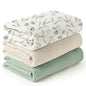 3pcs Set Cotton Muslin Swaddle Baby Blanket