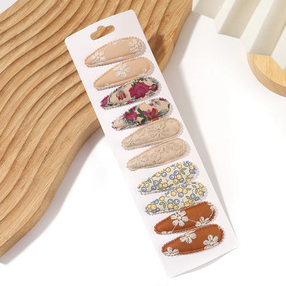 10Pcs/Lot Cotton Alloy Hair Clips for Kids