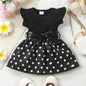Butterfly and Plant Polka Dot Dress + Ribbon