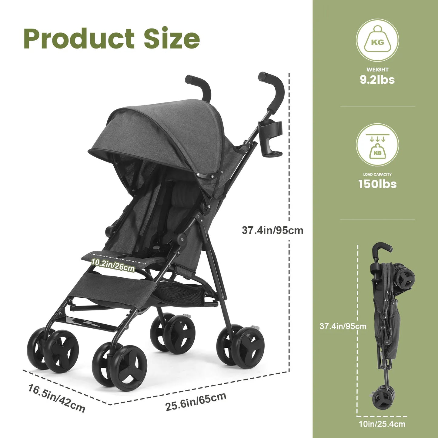 Foldable High Quality Newborn Lightweight Baby Stroller