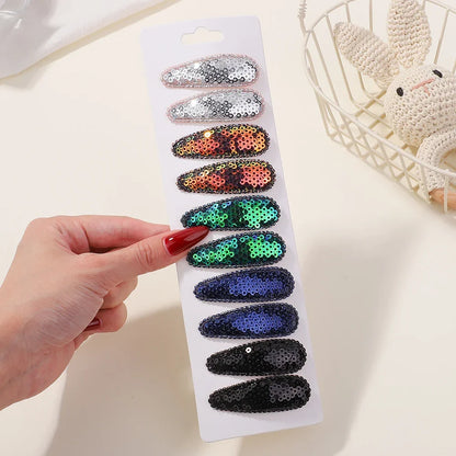 10Pcs/Lot Cotton Alloy Hair Clips for Kids