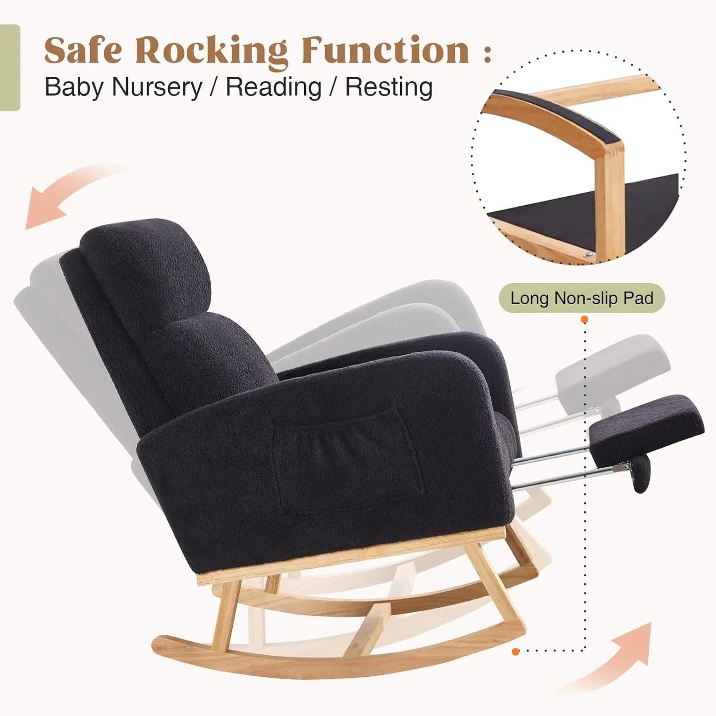 Nursing Rocking Chairs with Foot Rest