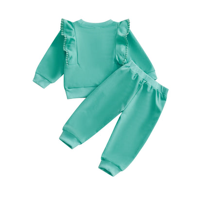 Girl 2Pcs Long Sleeve Sweatshirt + Pants Set