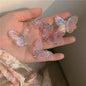 5Pcs  Transparent Butterfly Pink Hairpin