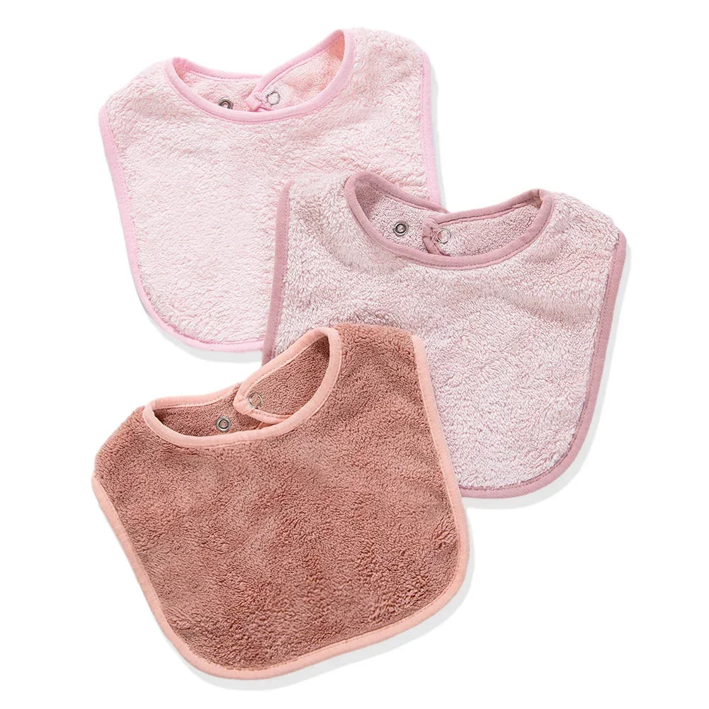 Solid Terry Towel Baby Bibs