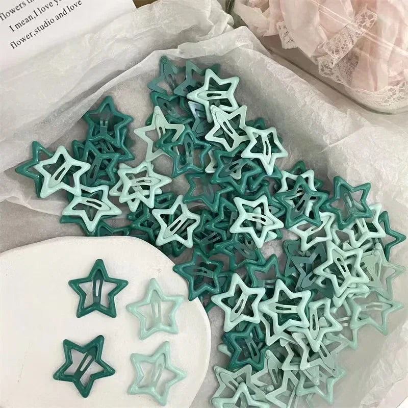 10/50pcs Colorful Kawaii Star Barrettes