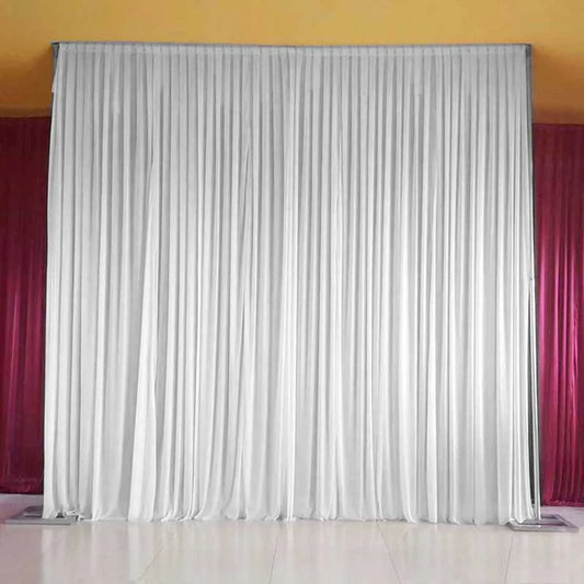 10ft X 10ft White Pleated Wedding Photography Backdrop Curtain