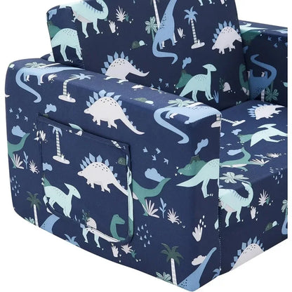 Kids Sofa Chair to Sleeper Couch (Dinosaur)
