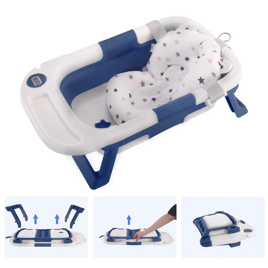 Baby Bathtub with Soft Cushion & Thermometer