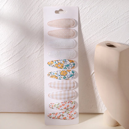 10Pcs/Lot Cotton Alloy Hair Clips for Kids