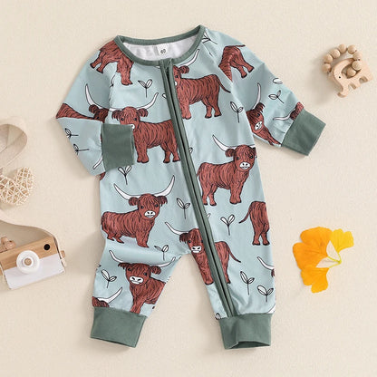 Cow Print Western Romper Jumpsuit