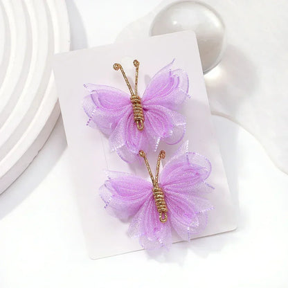 2pcs/set Butterfly Gradient Flocking Hairpins