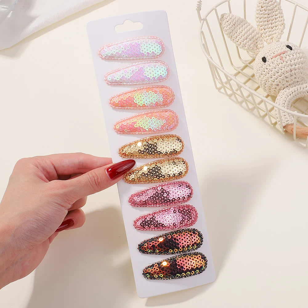 10Pcs/Lot Cotton Alloy Hair Clips for Kids