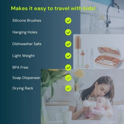 Travel Baby Bottle & Breast Pump Cleaning Kit