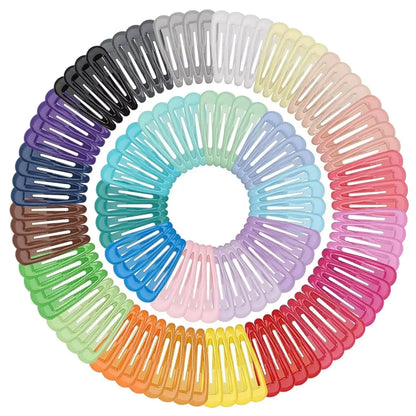 50Pcs Snap Hair Clips Candy Color Barrettes