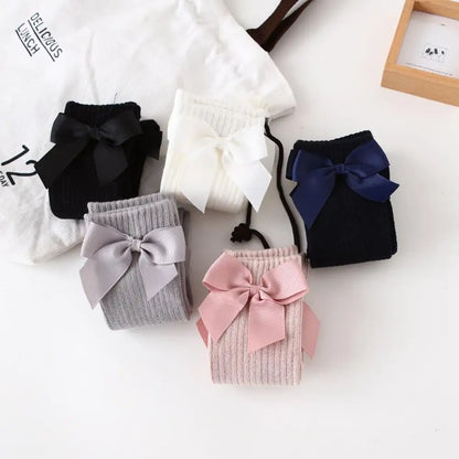 Girls Knee High Socks With Bows
