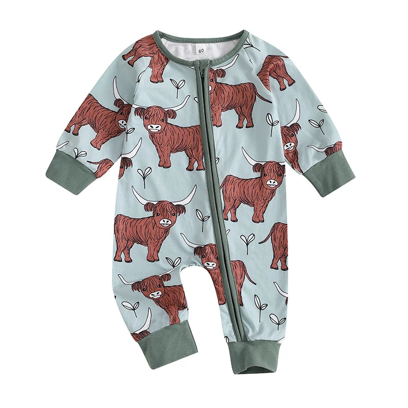 Cow Print Western Romper Jumpsuit