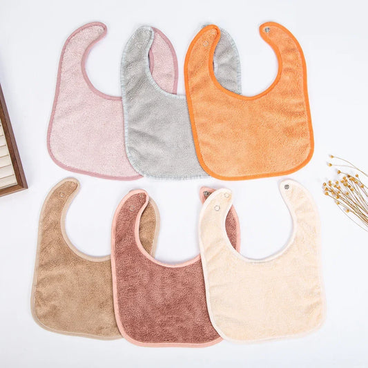 Solid Terry Towel Baby Bibs