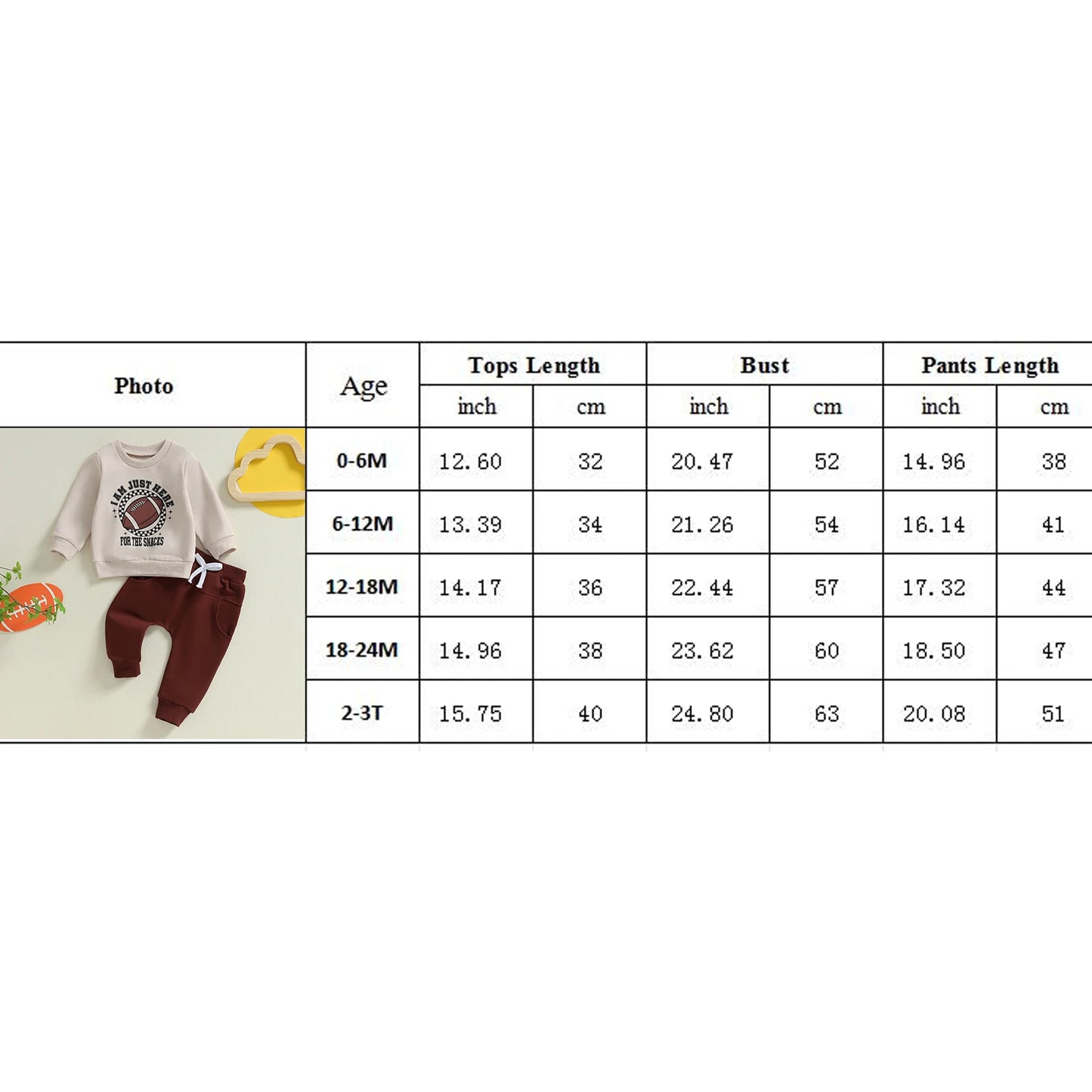 Football Print Sweatshirt with Elastic Pant 2Pcs