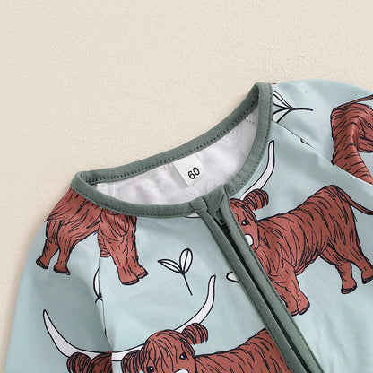 Cow Print Western Romper Jumpsuit