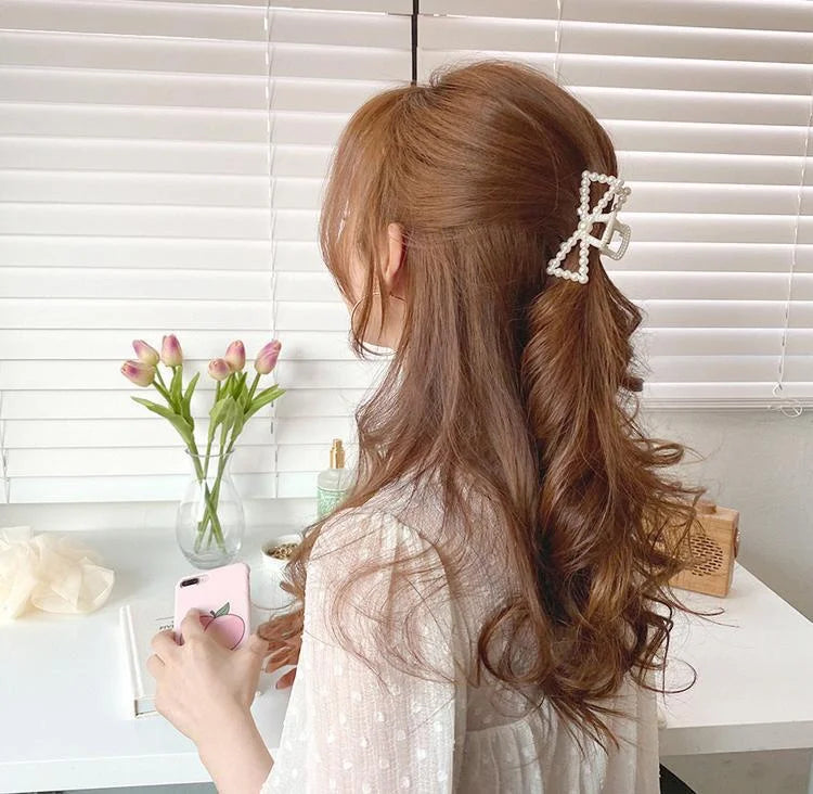 Pearl Claw Geometric Hairpins For Girls