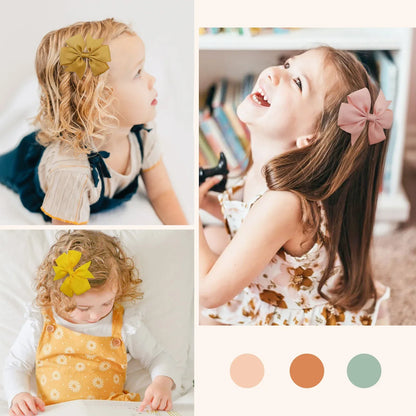 20/40Pcs Candy Color Bow Hair Clip Set