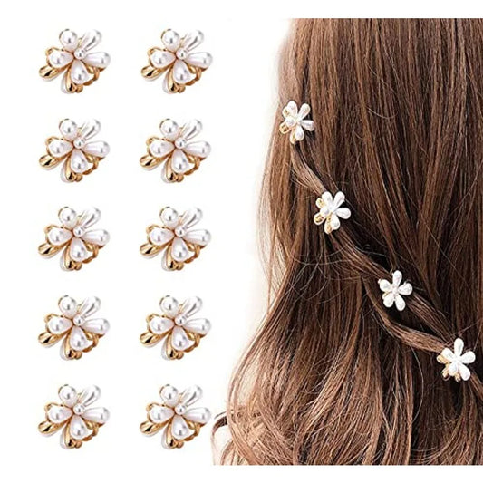 10 Pcs Mini Pearl Claw Clips