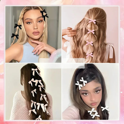 5-24Pcs Girls Bows Mini Hair Clips