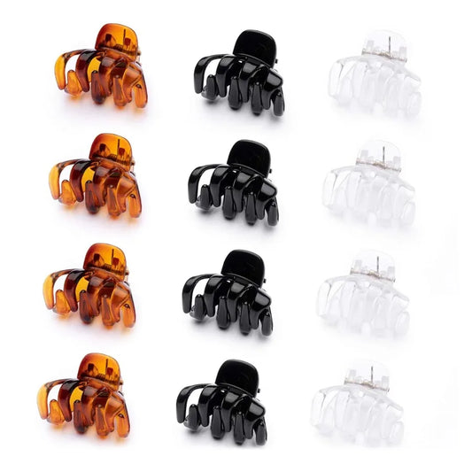 12 Pack Small Hair Claw Clips