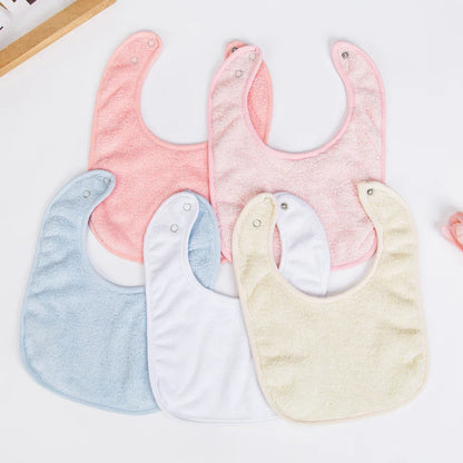 Solid Terry Towel Baby Bibs