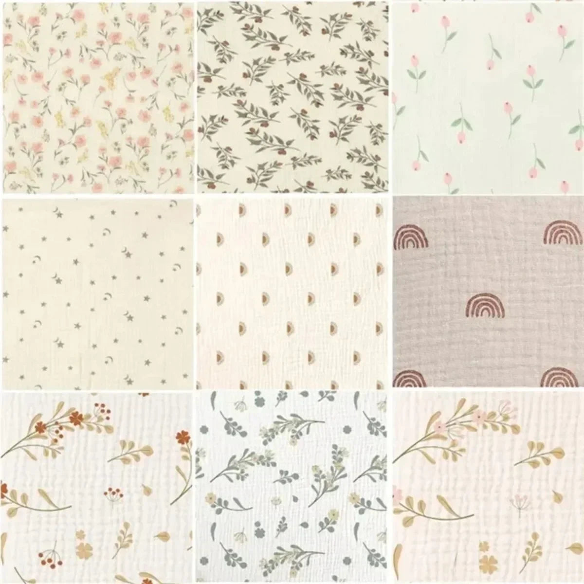 3pcs Set Cotton Muslin Swaddle Baby Blanket