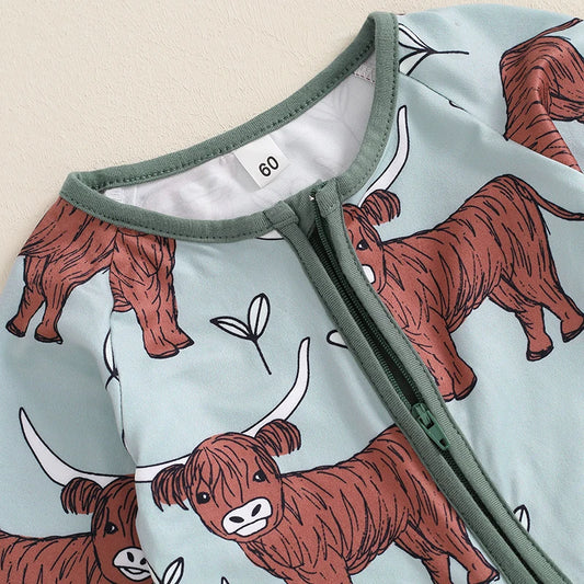 Cow Print Western Romper Jumpsuit