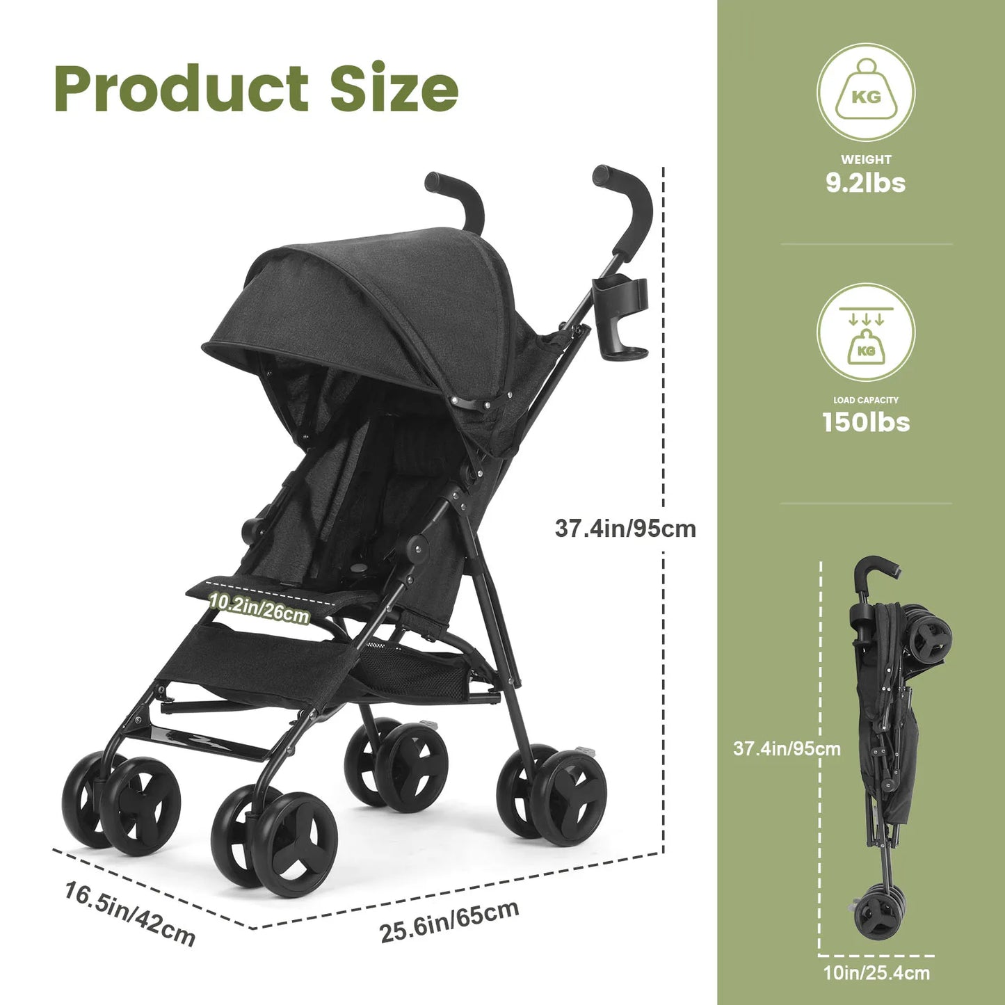 Foldable High Quality Newborn Lightweight Baby Stroller