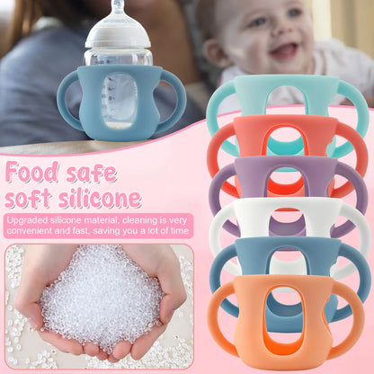 6Pcs Silicone Baby Bottle Cover with Handle