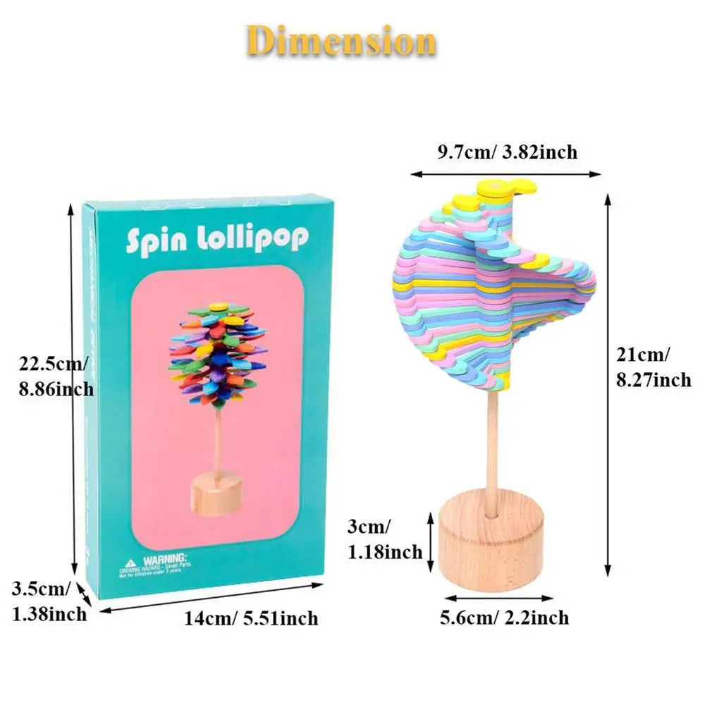 Wooden Spiral Lollipop Stress Relief Fidgets