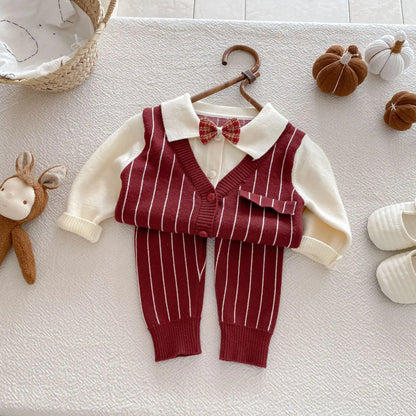 Baby Boy Knit Striped 3Pcs