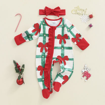 Newborn Baby Girl Christmas Romper