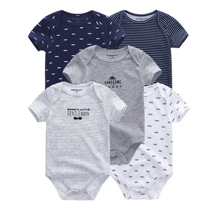 5pcs Short Sleeve Baby Bodysuits