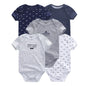 5pcs Short Sleeve Baby Bodysuits