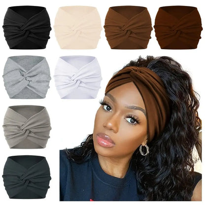 Twisted Thick Wide Head Wraps for Women