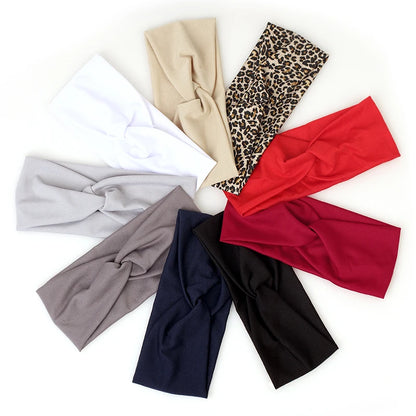 Leopard Print Elastic Knitted Headbands