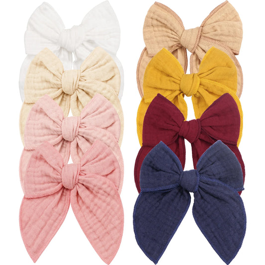 4/5Pcs Cotton Bow Hair Clips