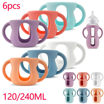 6Pcs Silicone Baby Bottle Cover with Handle